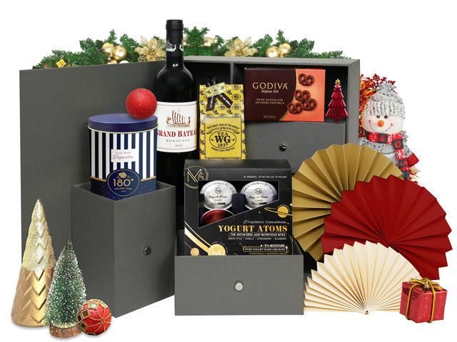 Christmas Gift Hamper - Christmas Premium Fine Wine And Food Gift Box A2 - XMH0817A2 Photo