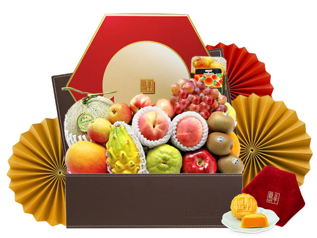 Mid-Autumn Gift Hamper - Mid Autumn Peninsula Moon Cake With Permium Fruit Hamper SMA1033 - S76601329 Photo